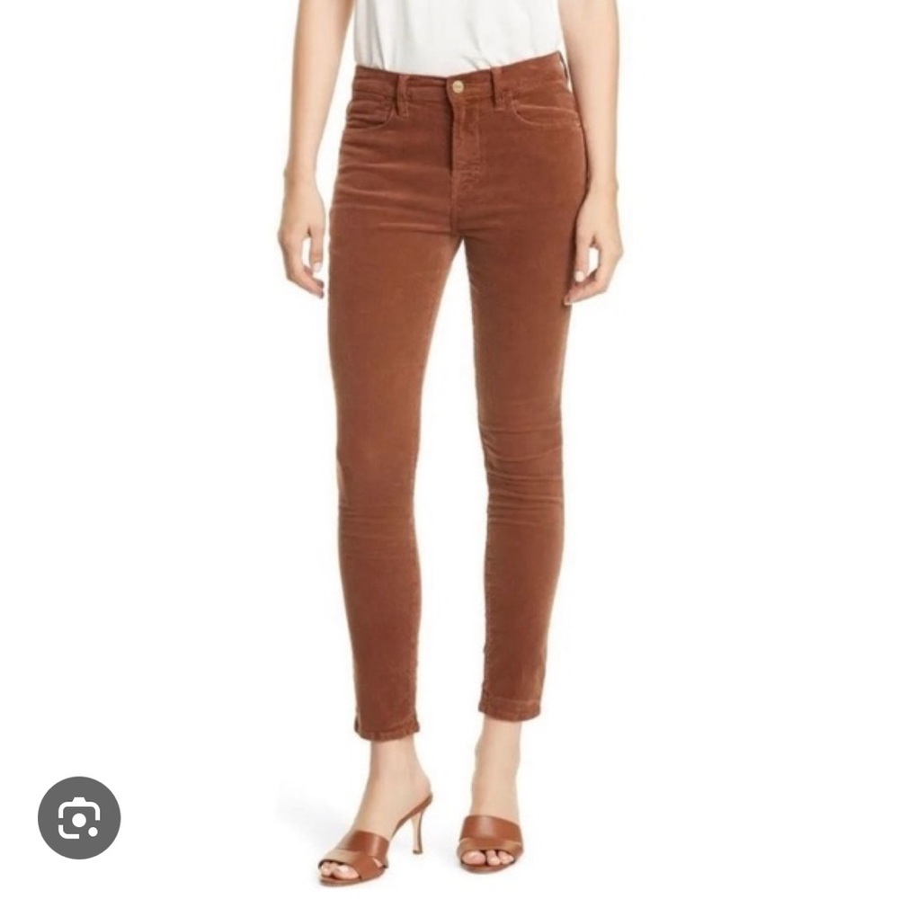 Frame Le High Skinny Corduroy Pants in Butterscotch Brown